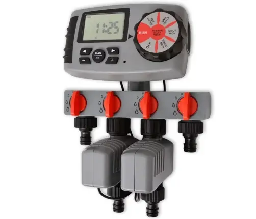 42352  Automātiskā Irigācijas Timer Ar 4 Stacijām 3 V Vidaxl