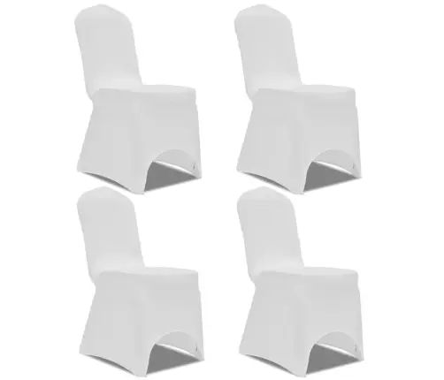Tamprūs Užvalkalai Kėdėms, 4 Vnt., Baltos Spalvos