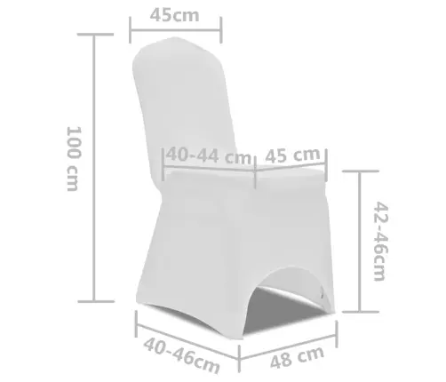 Tamprūs Užvalkalai Kėdėms, 4 Vnt., Baltos Spalvos