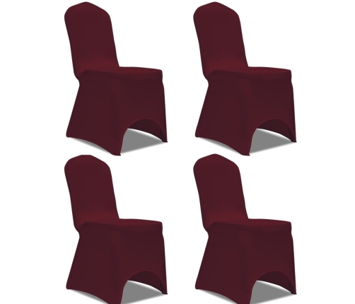 Krēslu Pārvalki, 4 Gab., Elastīgi, Bordo Vidaxl