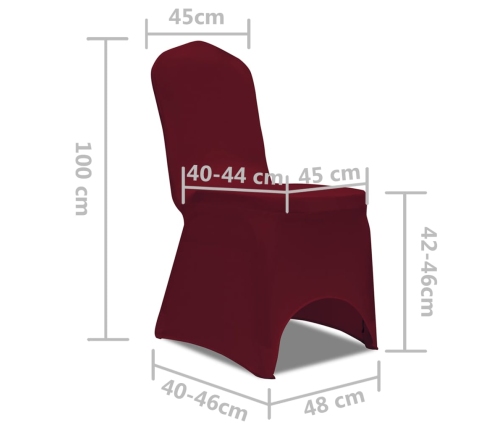 Krēslu Pārvalki, 4 Gab., Elastīgi, Bordo Vidaxl