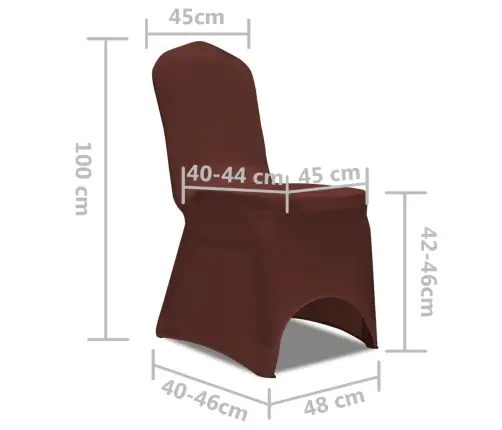 Elastīgi Krēslu Pārvalki, 6 Gab., Brūni Vidaxl