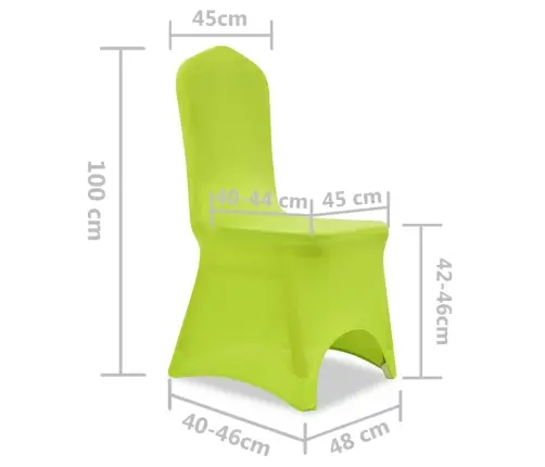 Krēslu Pārvalki, 6 Gab., Zaļi, Elastīgi Vidaxl