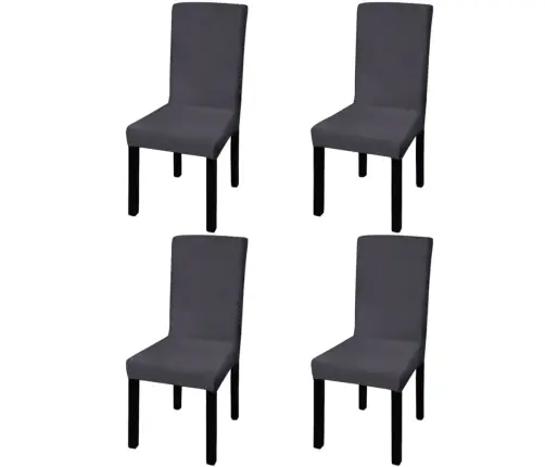 Krēslu Pārvalki, 4 Gab., Gludi, Elastīgi, Antracīta Krāsā Vidaxl