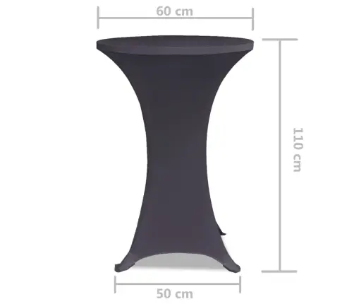 Galdu Pārvalki, 2 Gab., 60 Cm, Elastīgi, Pelēki Vidaxl