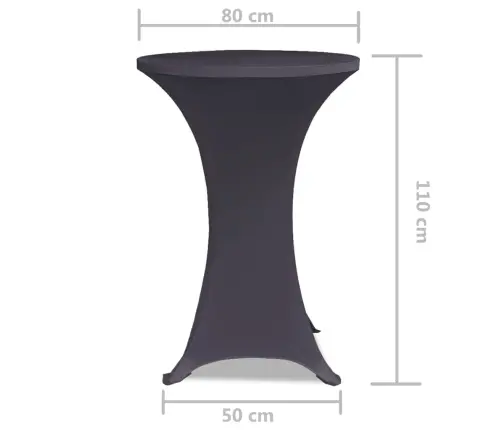 Elastīgi Galdu Pārvalki, 2 Gab., 80 Cm, Antracīta Pelēki Vidaxl