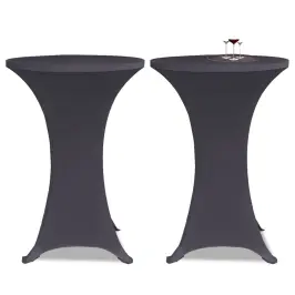 Elastīgi Galdu Pārvalki, 2 Gab., 80 Cm, Antracīta Pelēki Vidaxl