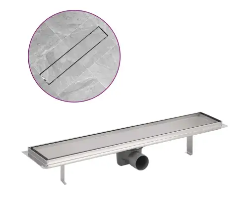 Lineārā Dušas Noteka, 630X140 Mm, Nerūsējošs Tērauds Vidaxl