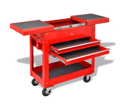 Instrumentu Ratiņi Sarkana 70.5 X 37 X 71 Cm Tērauds Vidaxl