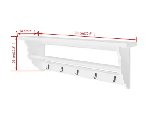 Vidaxli Valge Barokkstiilis Riidenagi Mdf