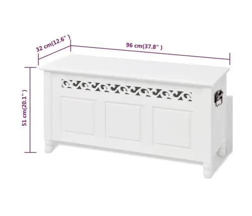 Vidaxli Barokkstiilis Hoiupink Mdf Valge