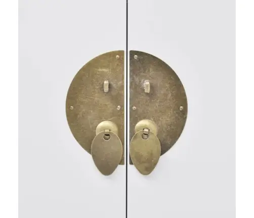 Puhvetkapp Hiina Stiilis Täispuidust, Valge