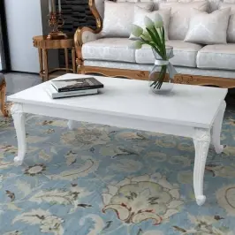 Kafijas Galdiņš, 115X65X42 Cm, Spīdīgi Balts Vidaxl