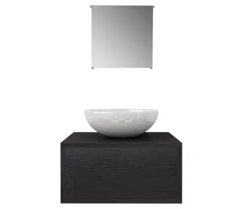 Vannas Istabas Mēbeles Ar Izlietni Un Krānu, 4 Gab., Melns Vidaxl