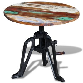 Galdiņš, Pārstrādāts Masīvkoks, Čuguns, 60X(42-63) Cm Vidaxl
