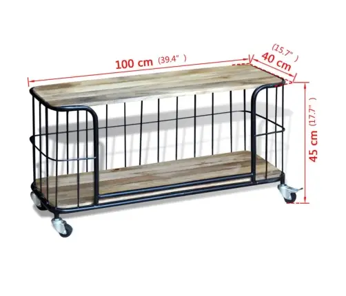 Tv Galdiņš, 100X40X45 Cm, Mango Koks Vidaxl