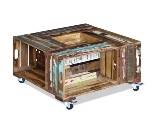 Kafijas Galdiņš, Pārstrādāts Masīvkoks, 70X70X35 Cm Vidaxl