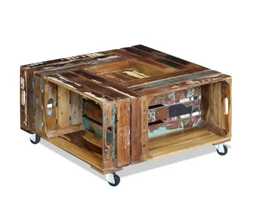 Kafijas Galdiņš, Pārstrādāts Masīvkoks, 70X70X35 Cm Vidaxl