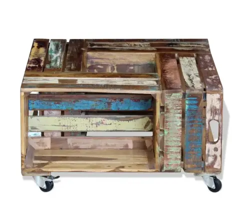 Kafijas Galdiņš, Pārstrādāts Masīvkoks, 70X70X35 Cm Vidaxl