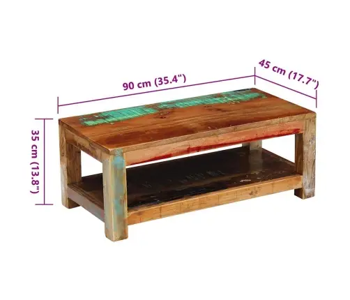 Kafijas Galdiņš, Pārstrādāts Koks, 90X45X35 Cm Vidaxl Kafijas Galdiņš, Pārstrādāts Koks, 90X45X35 Cm Vidaxl