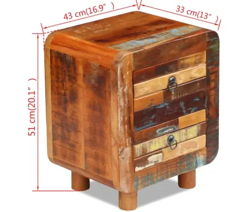 Naktsgaldiņš, Pārstrādāts Koks, 43X33X51 Cm Vidaxl