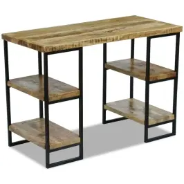 Biroja Galds, 110X50X76 Cm, Mango Koks Vidaxl