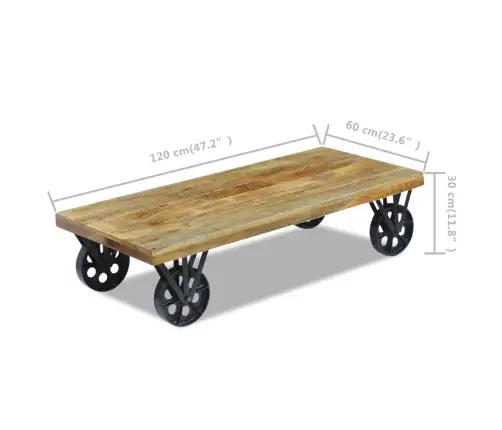 Kafijas Galdiņš, 120X60X30 Cm, Mango Koks Vidaxl