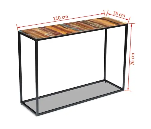 Konsoles Galdiņš, Pārstrādāts Masīvkoks, 110X35X76 Cm Vidaxl