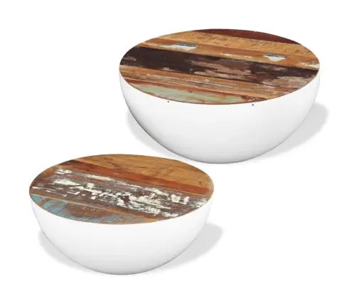 Apaļi Kafijas Galdiņi, 2 Gab., Pārstrādāts Masīvkoks Vidaxl