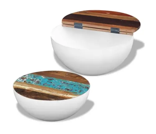 Apaļi Kafijas Galdiņi, 2 Gab., Pārstrādāts Masīvkoks Vidaxl