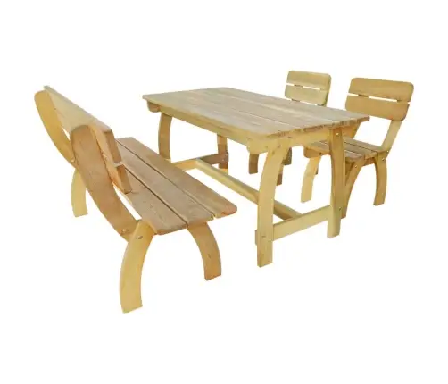 Āra Mēbeļu Komplekts, 4 Gab., Impregnēts Priedes Koks Vidaxl