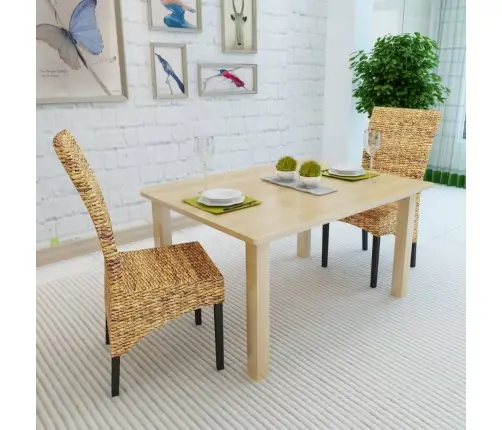 Virtuves Krēsli, 2 Gab., Abaka Un Mango Masīvkoks Vidaxl