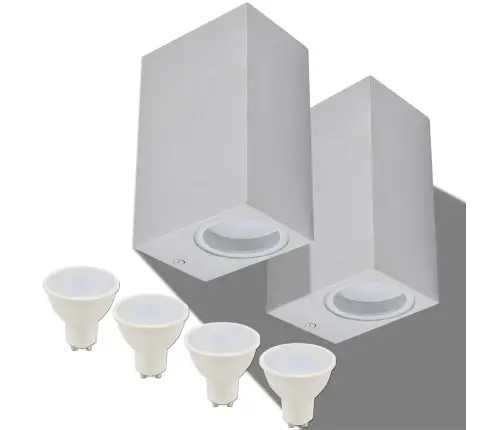 Lauko Led Sien. Šviest., 2Vnt., Kvadrat., Šviesa Į Viršų/Apačią