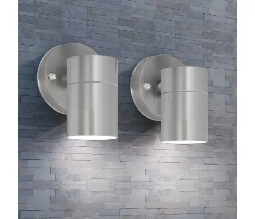 Lauko Sien. Šviestuvai, 2Vnt., Nerūd. Plienas, Šviesa Į Apačią