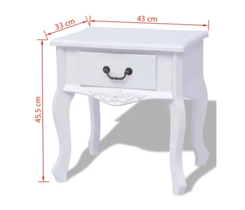 Vidaxli Öökapid Mdf, Valge