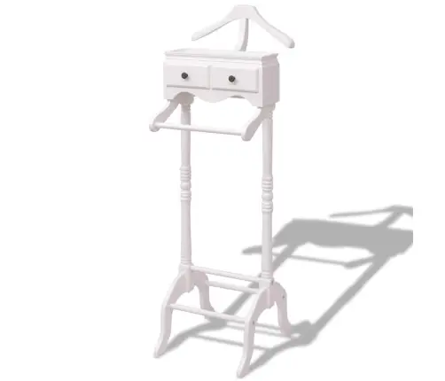 Drēbju Pakaramais Ar Atvilktnēm, Balts Koks Vidaxl