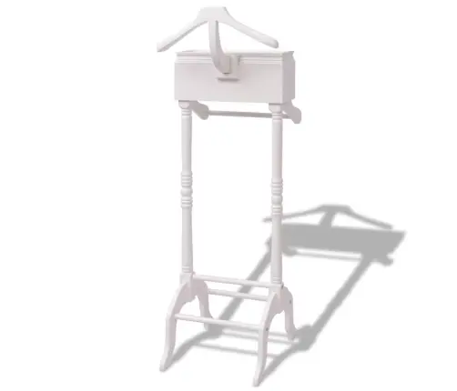 Drēbju Pakaramais Ar Atvilktnēm, Balts Koks Vidaxl