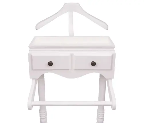 Drēbju Pakaramais Ar Atvilktnēm, Balts Koks Vidaxl