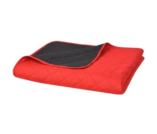 Divpusējs Gultas Pārklājs, 170X210 Cm, Sarkans Ar Melnu Vidaxl