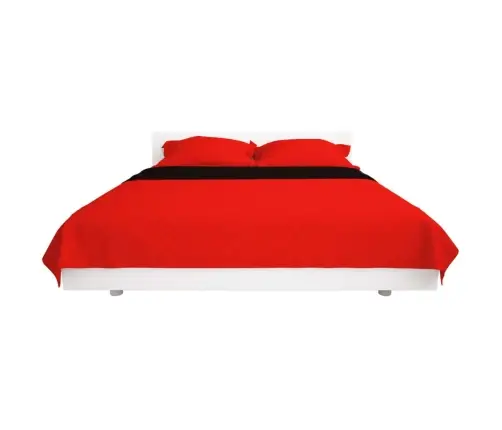 Divpusējs Gultas Pārklājs, 170X210 Cm, Sarkans Ar Melnu Vidaxl