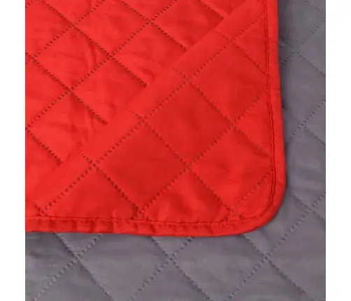 Gultas Pārklājs, 230X260 Cm, Divpusējs, Sarkans Ar Pelēku Vidaxl