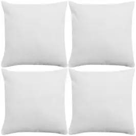 Pagalvėlių Užvalkalai, 4 Vnt., Lino Imitacija, Balti, 50 X 50 Cm Pagalvėlių Užvalkalai, 4 Vnt., Lino Imitacija, Balti, 50 X 50 Cm
