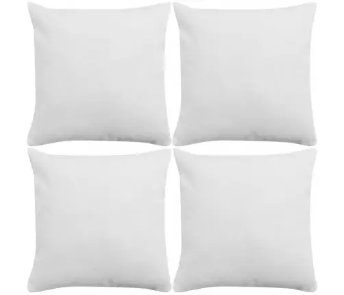 Pagalvėlių Užvalkalai, 4 Vnt., Lino Imitacija, Balti, 50 X 50 Cm