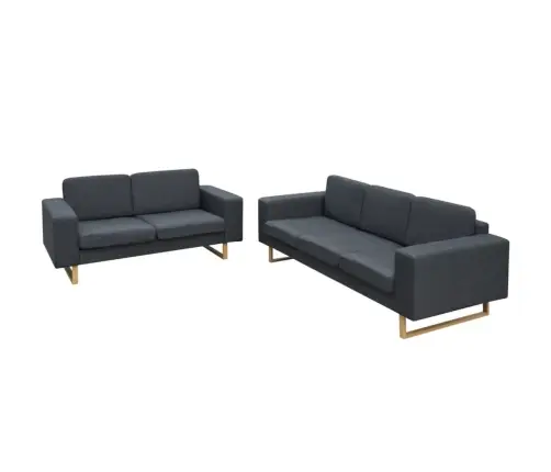 2- Ja 3-Kohaliste Tumehalli Kangaga Diivanite Komplekt