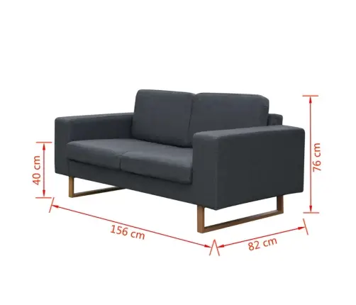 2- Ja 3-Kohaliste Tumehalli Kangaga Diivanite Komplekt
