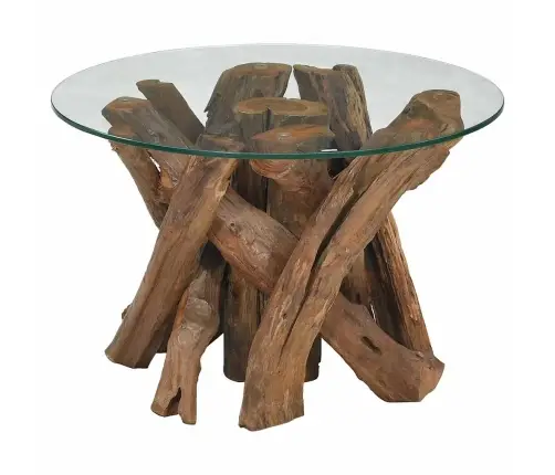 Kafijas Galdiņš, Masīva Tīkkoka Stumbrs, 60 Cm Vidaxl