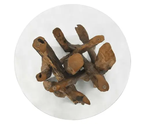 Kafijas Galdiņš, Masīva Tīkkoka Stumbrs, 60 Cm Vidaxl