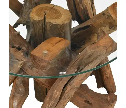 Kafijas Galdiņš, Masīva Tīkkoka Stumbrs, 60 Cm Vidaxl