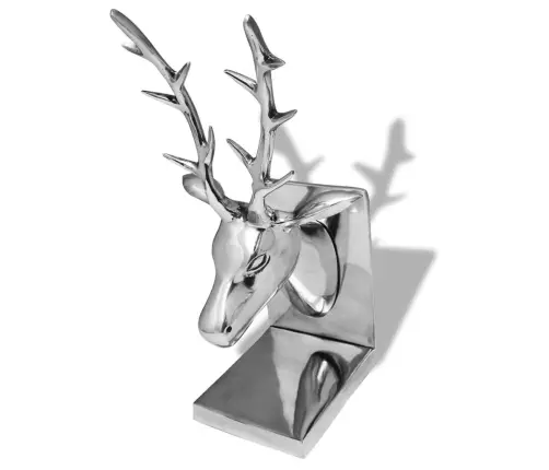 Bookends Brieži 2 Gab Alumīnija Sudrabs Vidaxl