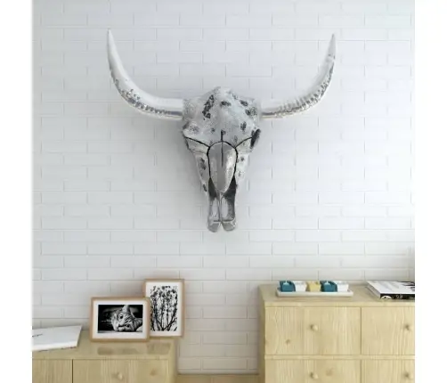 Galvaskausa Sienas Dekors, Sudraba Krāsas Alumīnijs Vidaxl